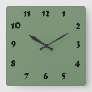 Changeable Numbered Sage Green Clock
