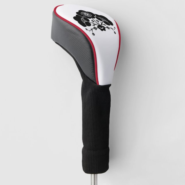CHANGING FLOWER PLUM GOLF HEAD COVER (Angled)