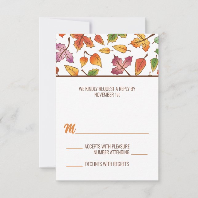 Changing Leaves Fall RSVP Card (Front)