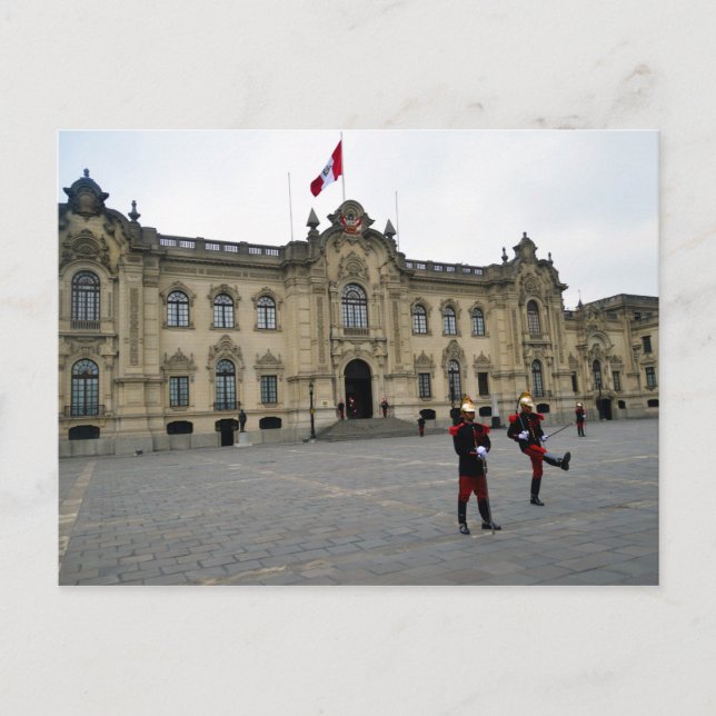 Changing of the Guard, Lima, Peru Postcard (Front)