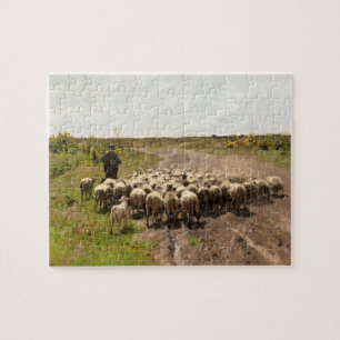 Changing Pasture, 1887 by Anton Mauve Jigsaw Puzzle