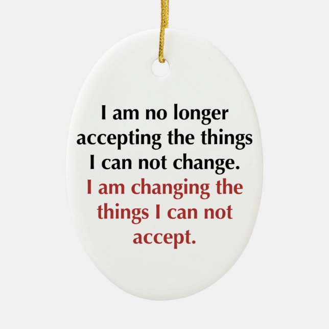 Changing What I Can Not Accept Ceramic Tree Decoration (Front)