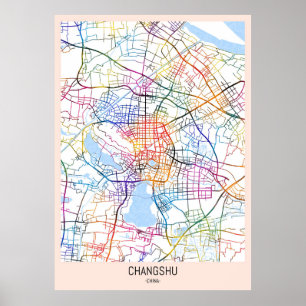 Changshu China City Map Poster