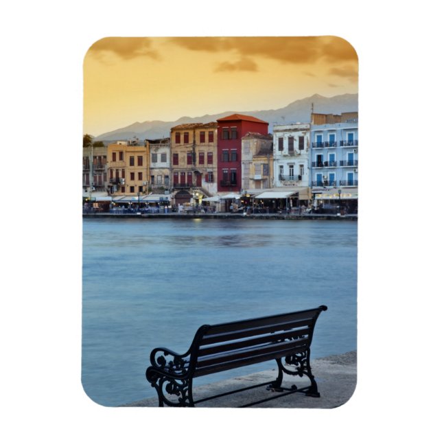 Chania at dusk, Chania, Crete, Greece Magnet (Vertical)