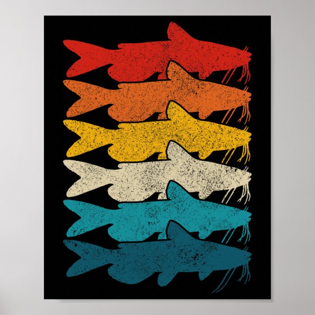 Channel Catfish Vintage Fish Catfish Fishing  Poster (Front)