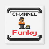 Channel Funky Pixel Art 2 Inch Square Magnet