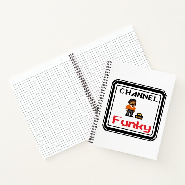 Channel Funky Pixel Art Spiral Notebook (Inside)