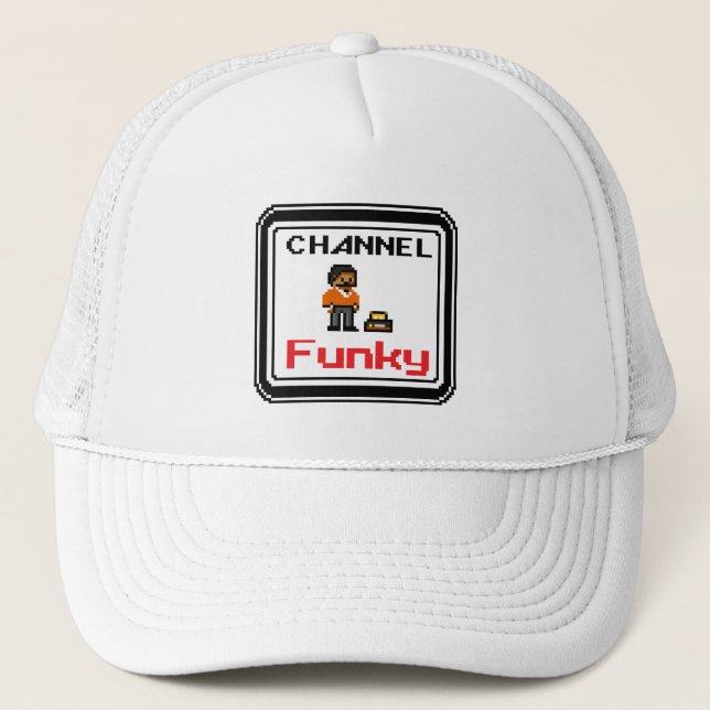 Channel Funky Pixel Art Trucker Hat (Front)