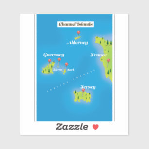 Channel Islands Map poster.