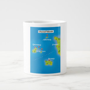 Channel Islands Map poster. Large Coffee Mug