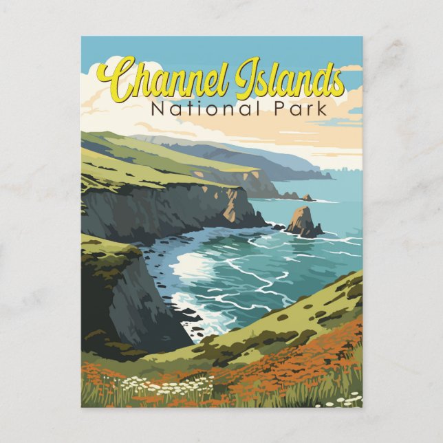 Channel Islands National Park Illustration Travel  Postcard (Front)