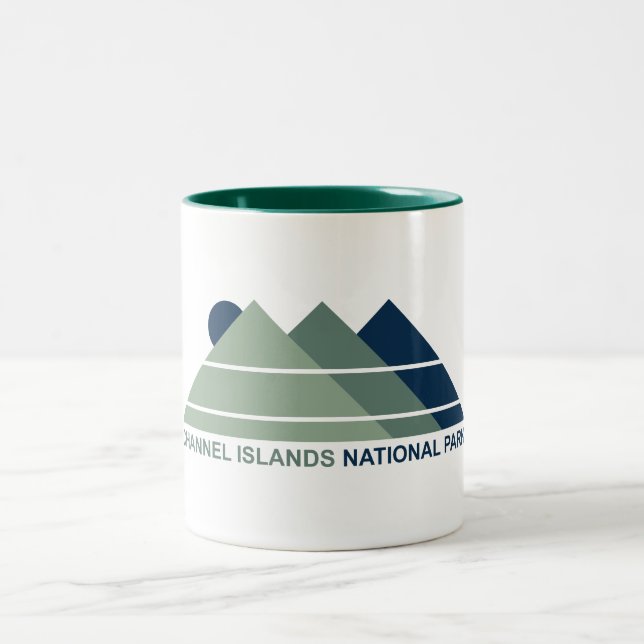 Channel Islands National Park Mountain Sun Two-Tone Coffee Mug (Center)