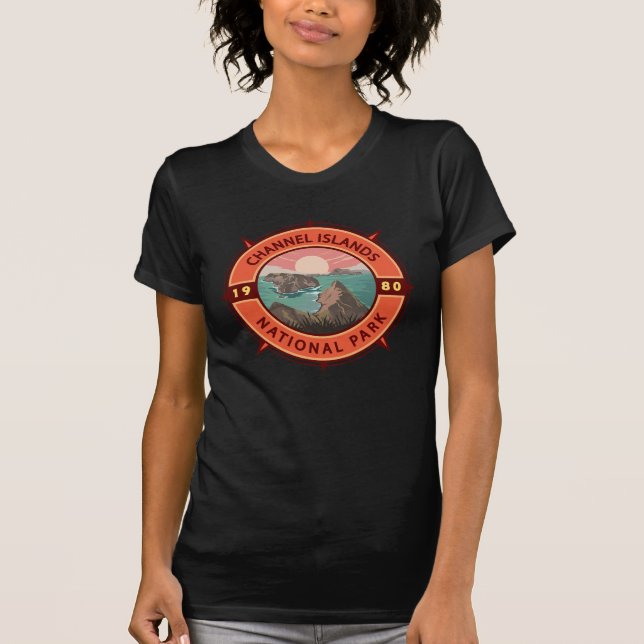 Channel Islands National Park Retro Compass Emblem T-Shirt (Front)