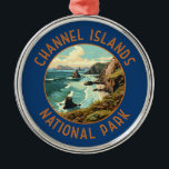 Channel Islands National Park Retro Distressed Art Metal Tree Decoration<br><div class="desc">Channel Islands vector artwork design. The park comprises 5 ecologically rich islands off the Southern California coast.</div>