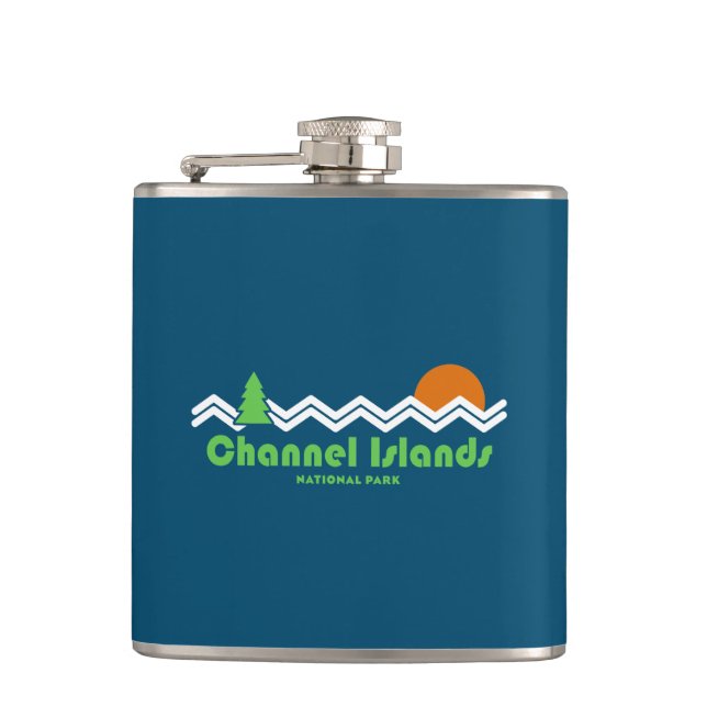Channel Islands National Park Retro Hip Flask (Front)