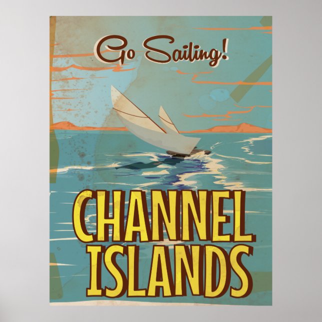 Channel Islands vintage travel poster (Front)