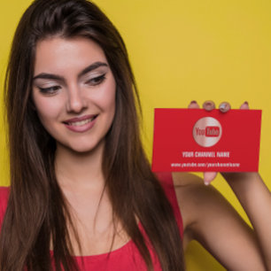CHANNEL NAME YOUTUBER LOGO QR CODE RED ROSE BUSINESS CARD