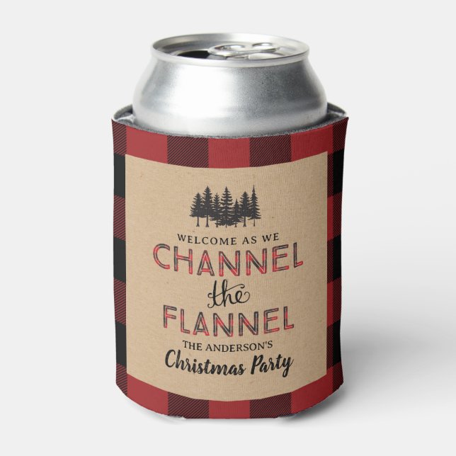 Channel The Flannel Christmas Party Can Cooler (Can Front)