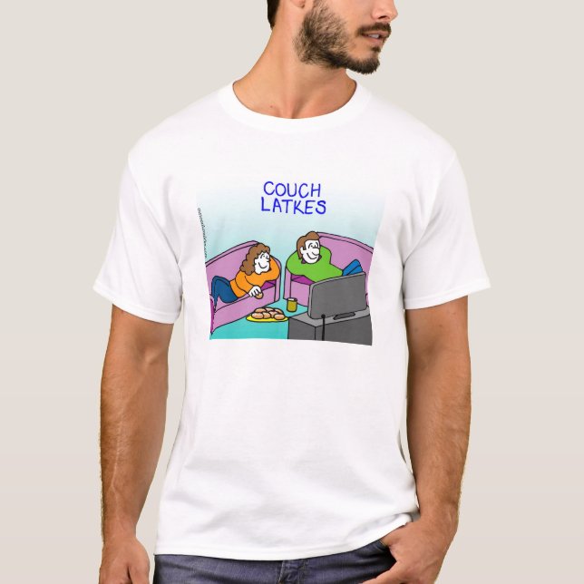 Channukah tshirt - Couch Latkes (Front)