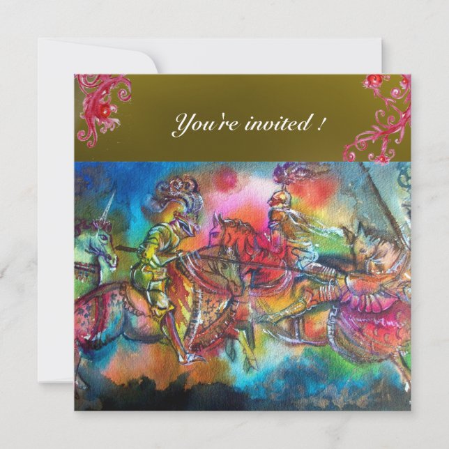 CHANSON DE ROLAND/ COMBAT OF KNIGHTS IN TOURNAMENT INVITATION (Front)