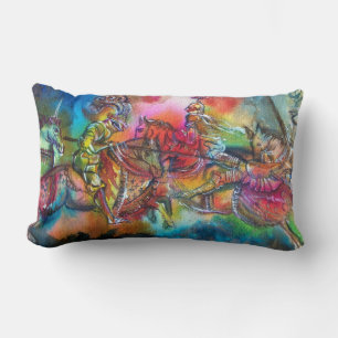 CHANSON DE ROLAND/ COMBAT OF KNIGHTS IN TOURNAMENT LUMBAR CUSHION