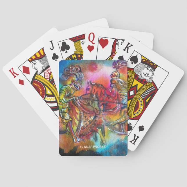 CHANSON DE ROLAND/ COMBAT OF KNIGHTS IN TOURNAMENT PLAYING CARDS (Back)
