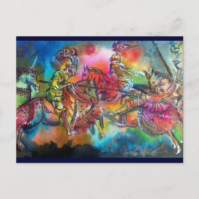 CHANSON DE ROLAND/ COMBAT OF KNIGHTS IN TOURNAMENT POSTCARD (Front)