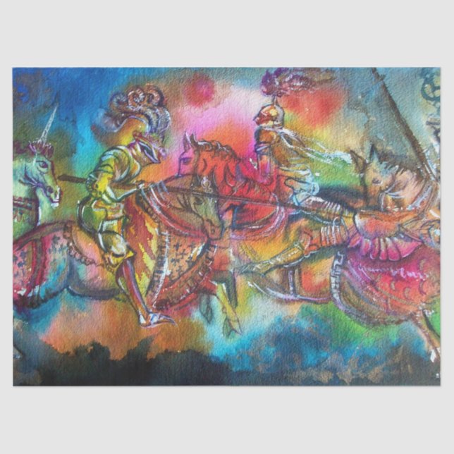 CHANSON DE ROLAND/ COMBAT OF KNIGHTS IN TOURNAMENT TISSUE PAPER (Front)