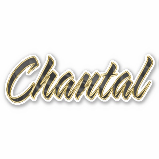 Chantal black gold lettering decal sticker (Front)