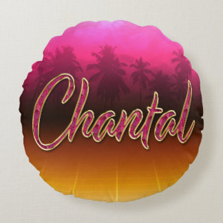 Chantal first name golden pink pillow