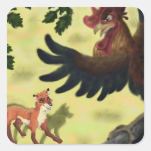 Chanticleer and the Fox Square Sticker