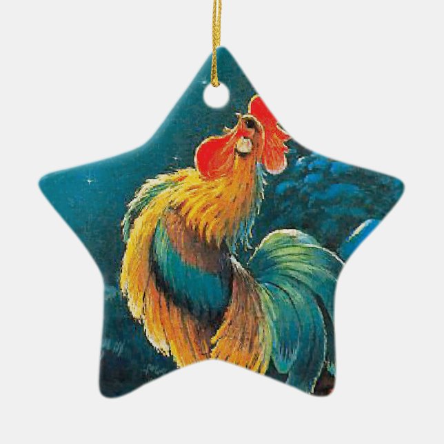 chanticleer at dawn ceramic tree decoration (Front)