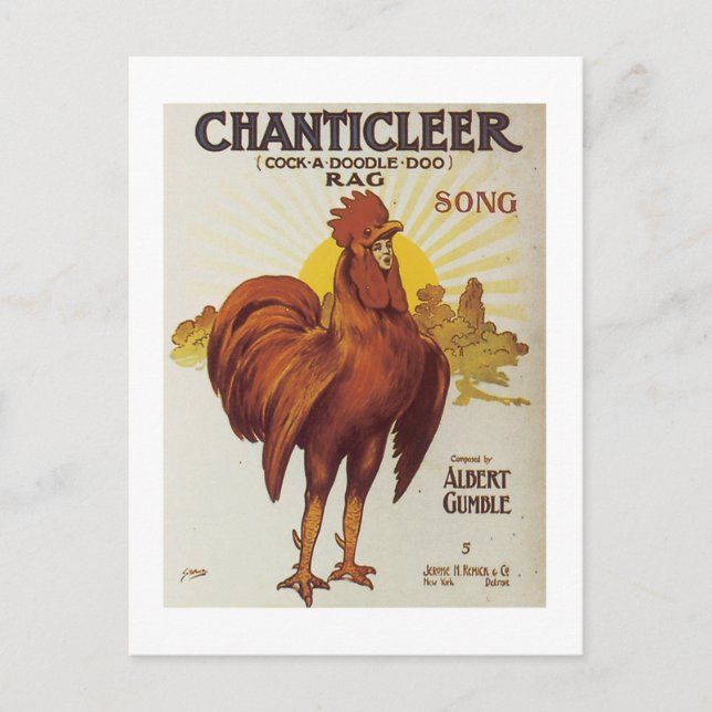Chanticleer Vintage Songbook Cover Postcard (Front)