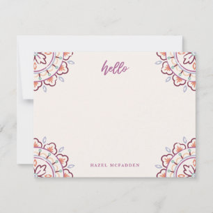 Chantilly Boho Mandala Stationery - Plum Card