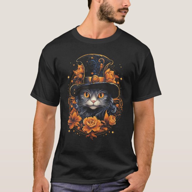 Chantilly_Tiffany Cat Halloween Graphic Tees for M (Front)
