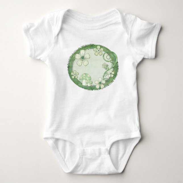 Chantily Whimsical Mixed Media Baby Bodysuit (Front)