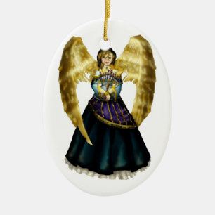 Chanukah Angel Ceramic Tree Decoration