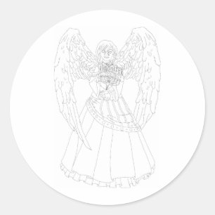 Chanukah Angel Classic Round Sticker