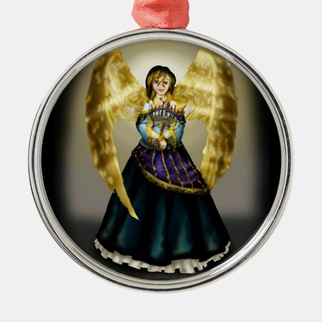 Chanukah Angel Metal Tree Decoration (Front)