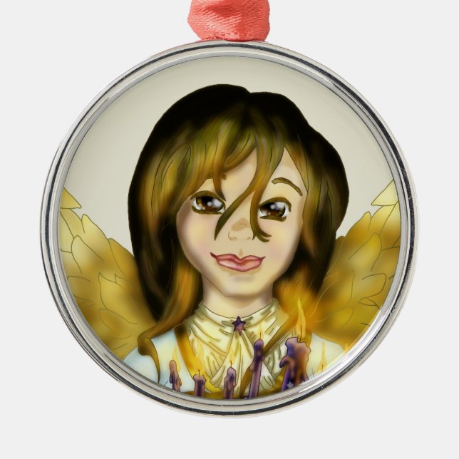 Chanukah Angel Metal Tree Decoration (Front)
