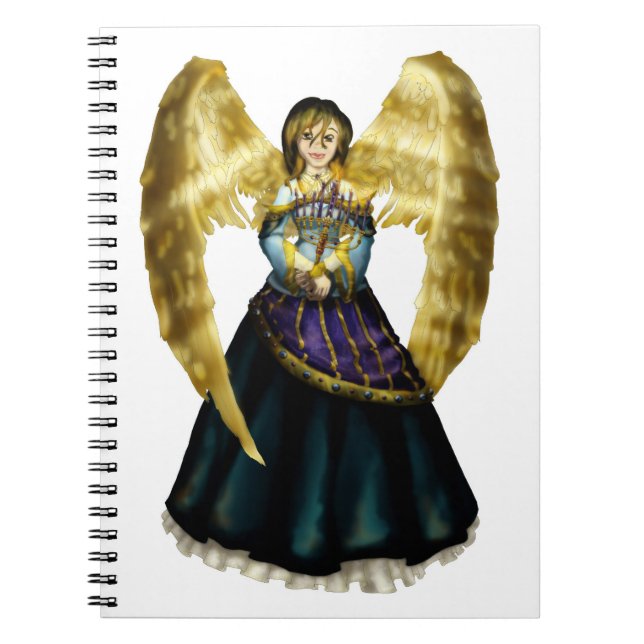Chanukah Angel Spiral Notebook (Front)
