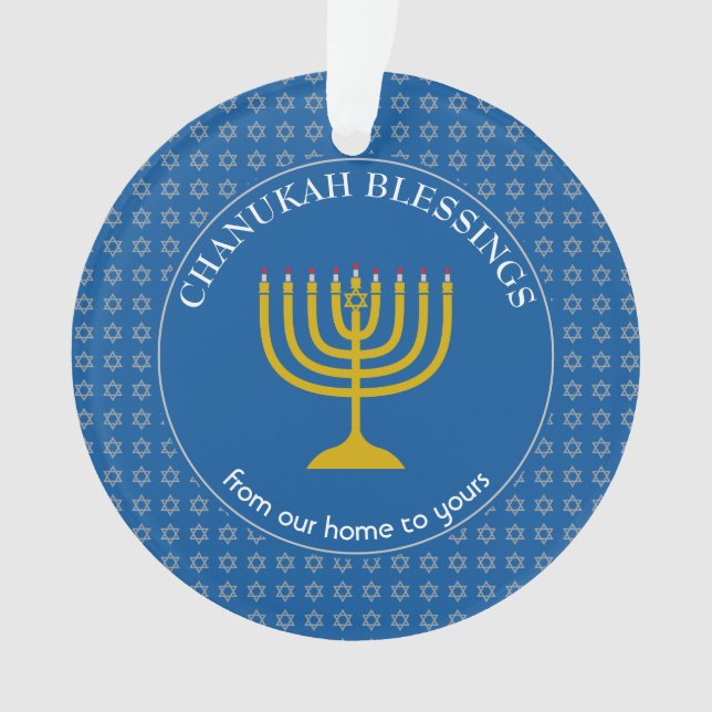 CHANUKAH BLESSINGS | Menorah | Hanukkah Ornament (Front)