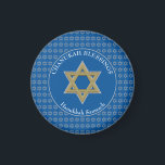 CHANUKAH BLESSINGS | Star of David | Hanukkah Magnet<br><div class="desc">Stylish CHANUKAH BLESSINGS fridge magnet with faux silver Star of David in a tiled pattern and a faux gold and silver Star of David at the centre. The background colour is Tekhelet Blue. The text reads CHANUKAH BLESSINGS at the top and HANUKKAH SAMEACH at the bottom. Both are CUSTOMIZABLE if...</div>
