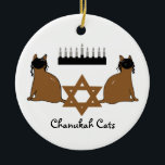 Chanukah Cats Ornament<br><div class="desc">PRLimages is a division of Paintings by Rachel Lowry.</div>