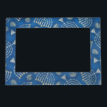 Chanukah Chanukah Magnetic Picture Frame<br><div class="desc">5” x 7” magnetic frame with an image of silver dreidels and lighted silver menorahs on blue. Holds a 4” x 6” photo. See matching square magnet. See the entire Hanukkah Magnet collection under the HOME category in the HOLIDAYS section.</div>