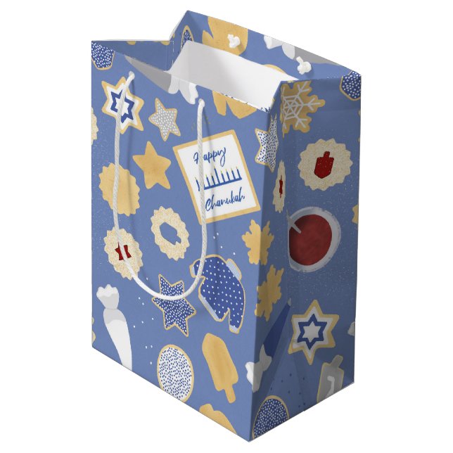 Chanukah cookie party medium gift bag (Back Angled)