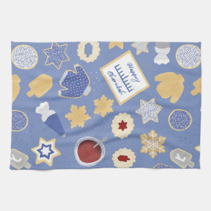 Chanukah cookie party tea towel