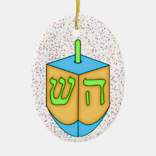 Chanukah Dreidel Ceramic Tree Decoration
