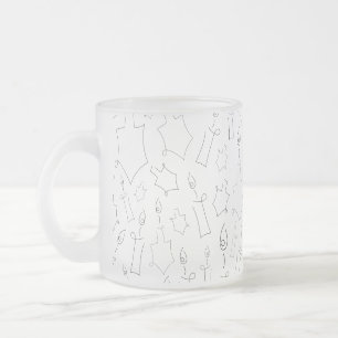 Chanukah Frosted Glass Coffee Mug