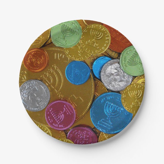 Chanukah Gelt Paper Plate (Front)